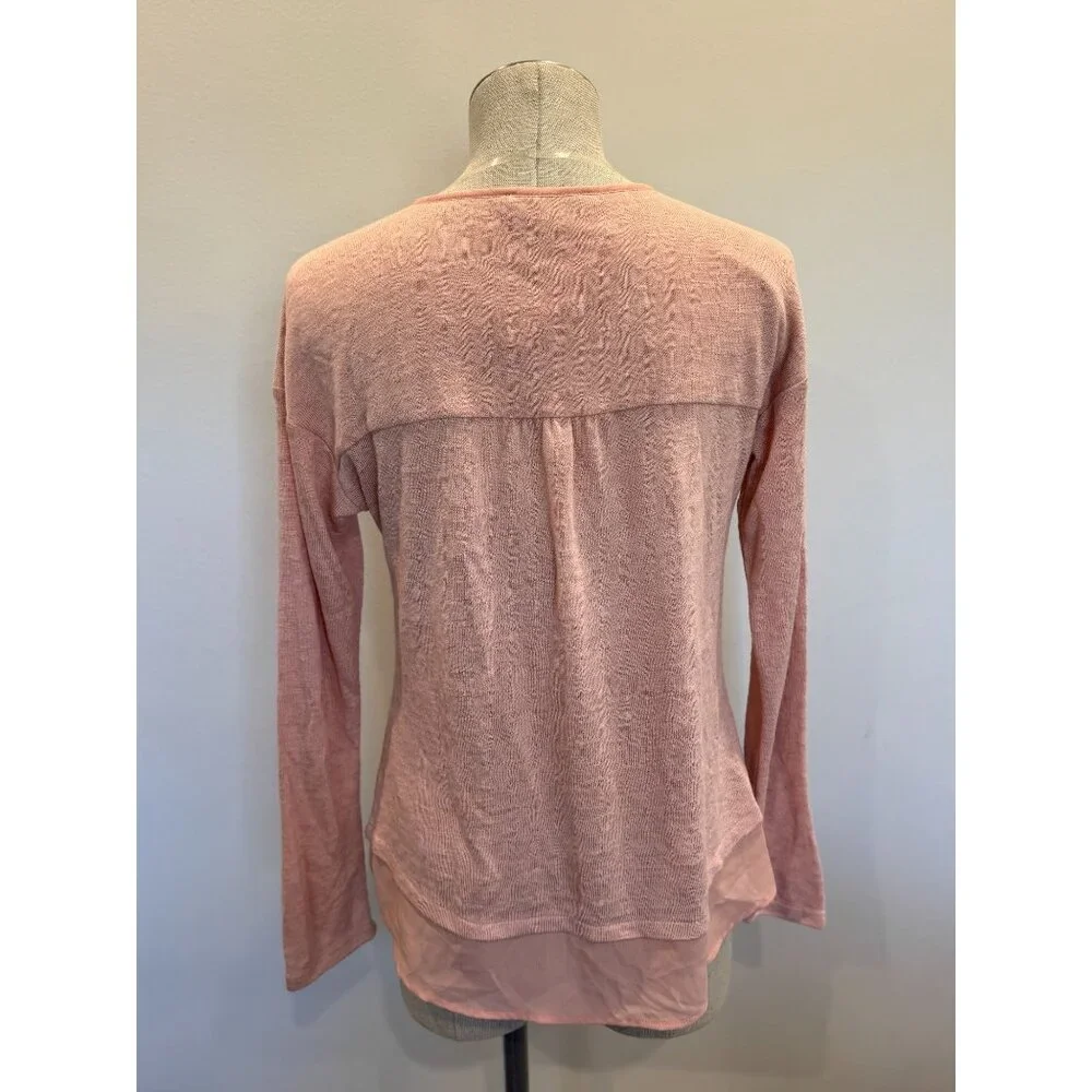 Sanctuary NWT Split Neck Top in Peach Size XS - Picture 4 of 6